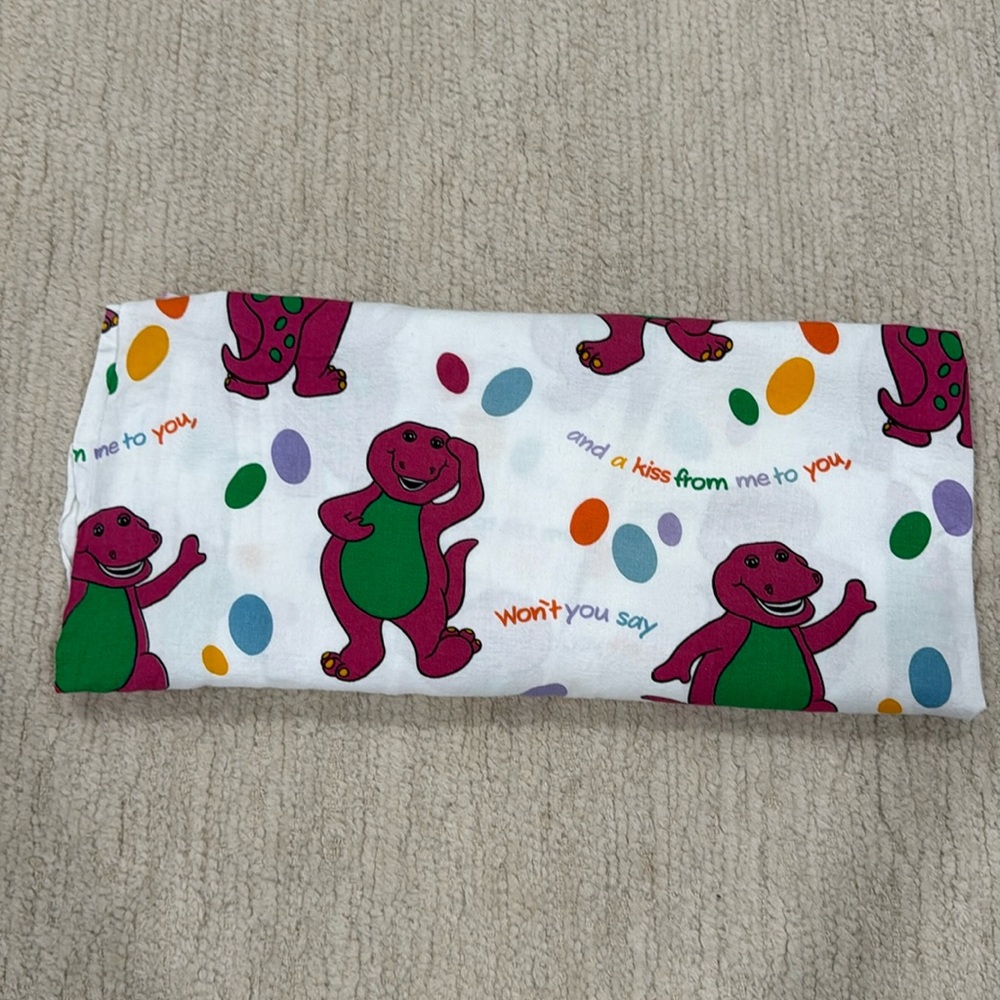 Barney Vintage 90’s Y2K Full Sheet Cotton 1992